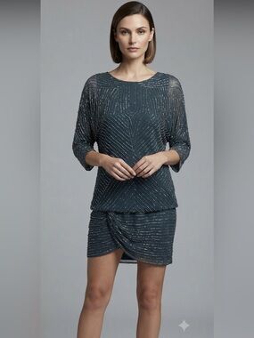 parker beaded shift dress Parker Womens Michelle Beaded Silk Shift Dress